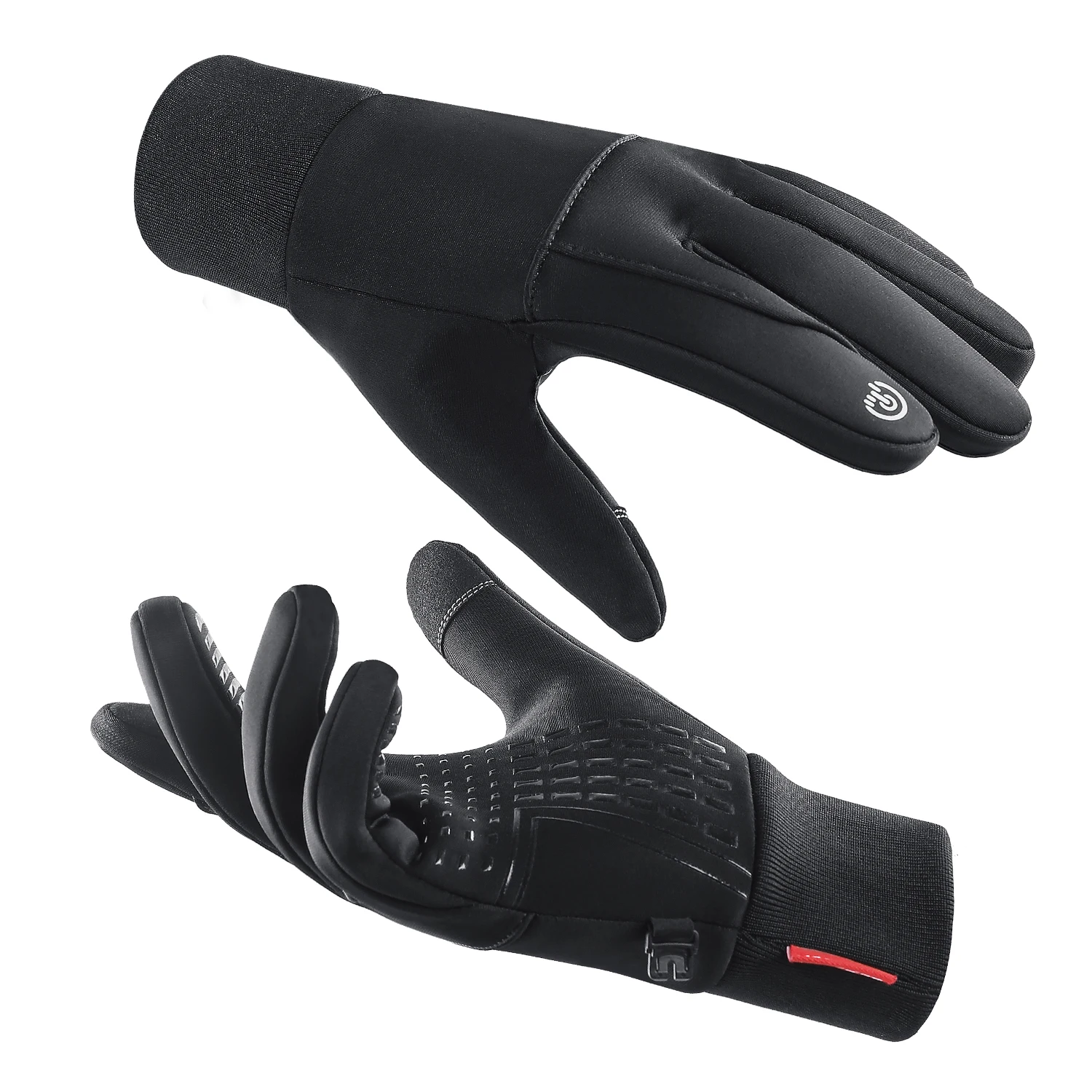 Autumn Winter Outdoor Cycling Gloves Gym Fitness Sports Running Warm Touch Screen Nonslip Gloves Motorcycle Gloves Men Black