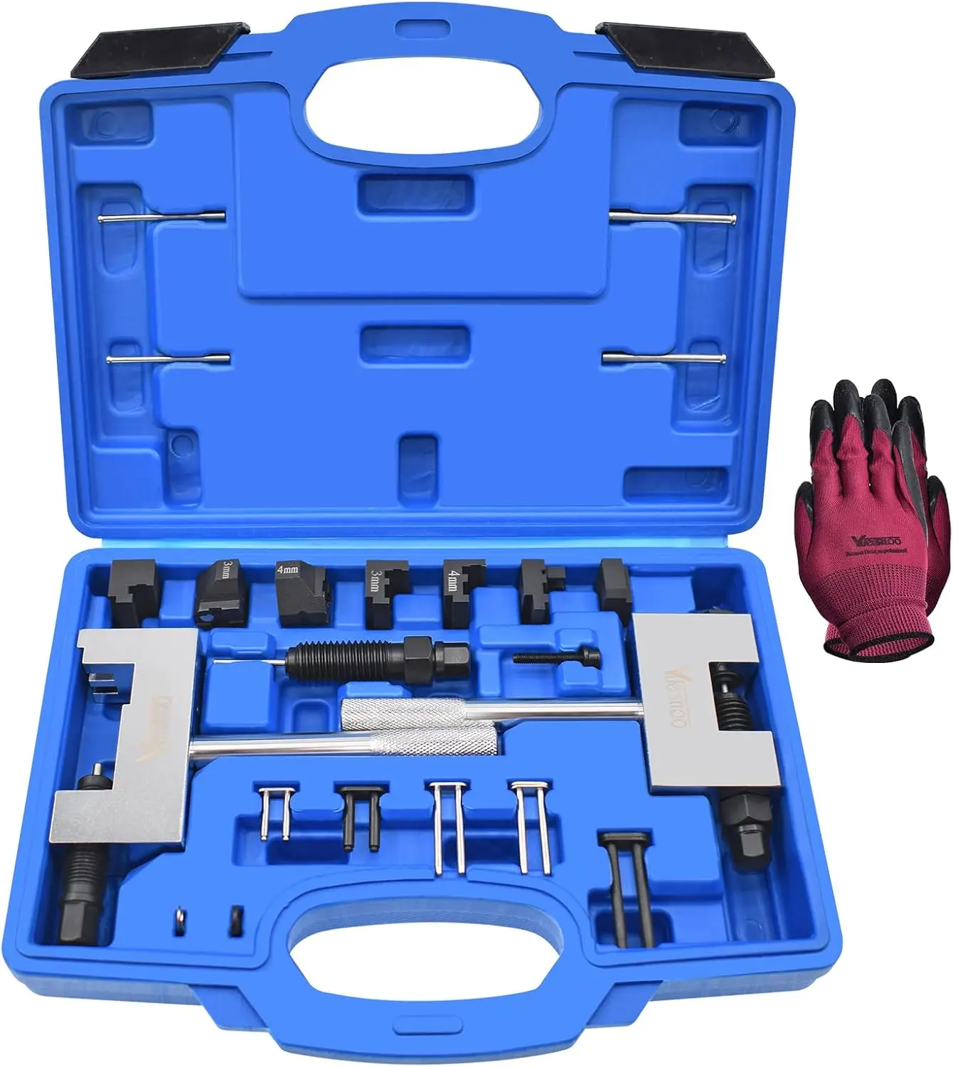 

Engine Timing Chain Removal Installer Tool Kit for Mercedes Benz, Chrysler, Jeep with Carrying Case & Gloves