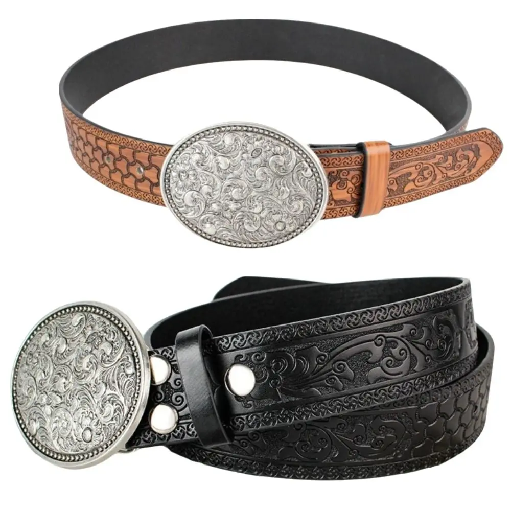 

Модный широкий ковбойский ремень в стиле вестерн, винтажный пояс из искусственной кожи, повседневный пояс в стиле ретро для мужчин и женщин