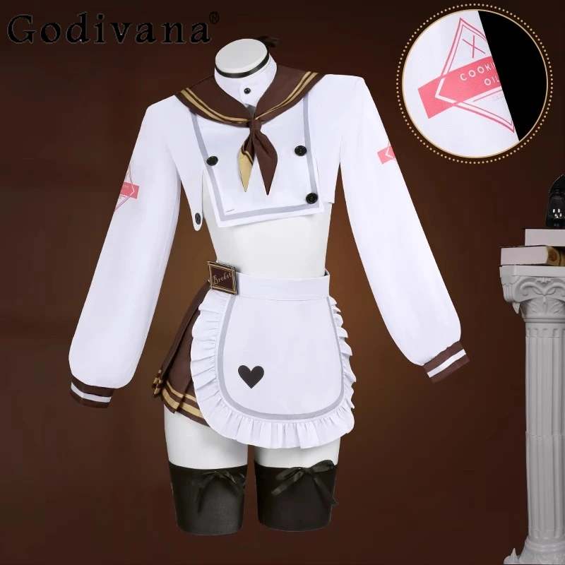 

Girls Wear Lolita Cos Skirt Set Game Anime Cosplay The Goddess of Victory Sweet Suits Women's Midriff Sexy Kawaii Skirt Outfits