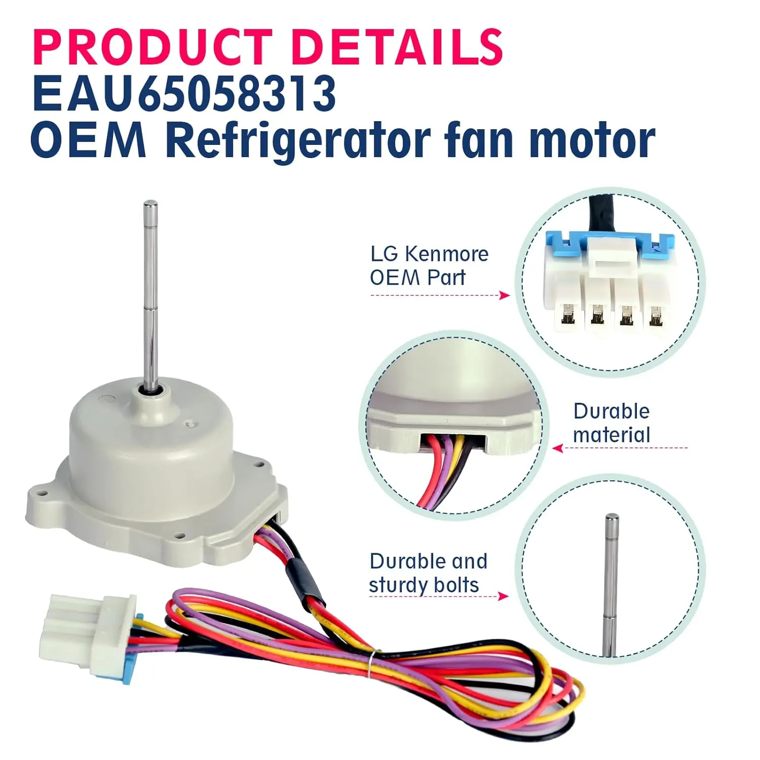 Refrigerator Fan Motor EAU65058313 EAU63103001 Fit for LG Kenmore freezer ODM-056F-13 AP7178307 PS16662420