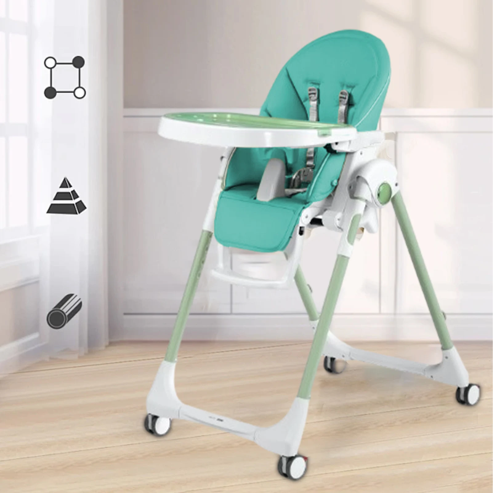 Portable Dining Chair Cover Baby PU Leather Dining Chair Pad Soft Multifunctional Seat Cover With Padding For Kids Children