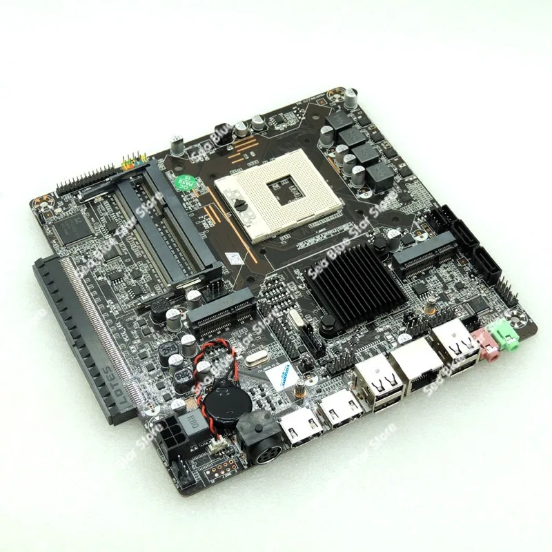 New HM65 side plug graphics card Thin itx main board 988 pin all-in-one computer HTPC mini host X16DC