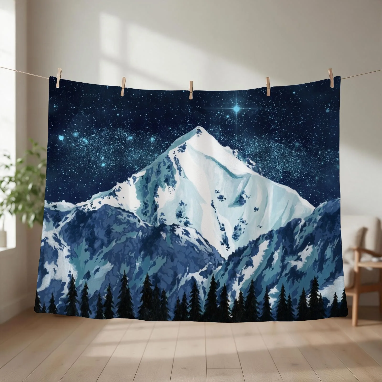 Alaska Night Sky 1 Throw Blanket couch cozy soft plush fuzzy picnic outdoor blanket