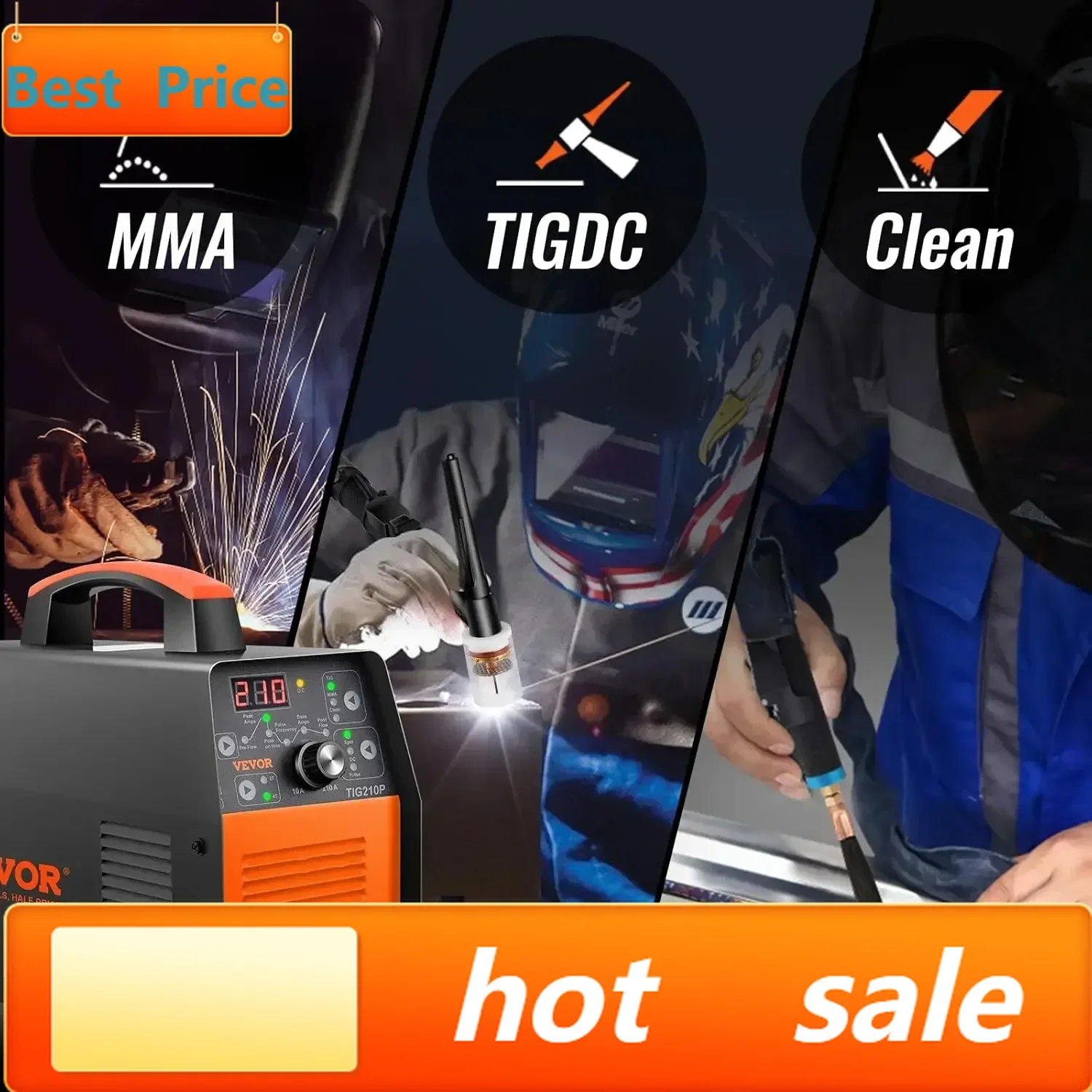 

Бестселлер: Сварочный аппарат TIG 210А, 3-в-1 (TIG, MMA, Clean), 110/220В, двухрежимный, с функцией импульса, IGBT инвертор