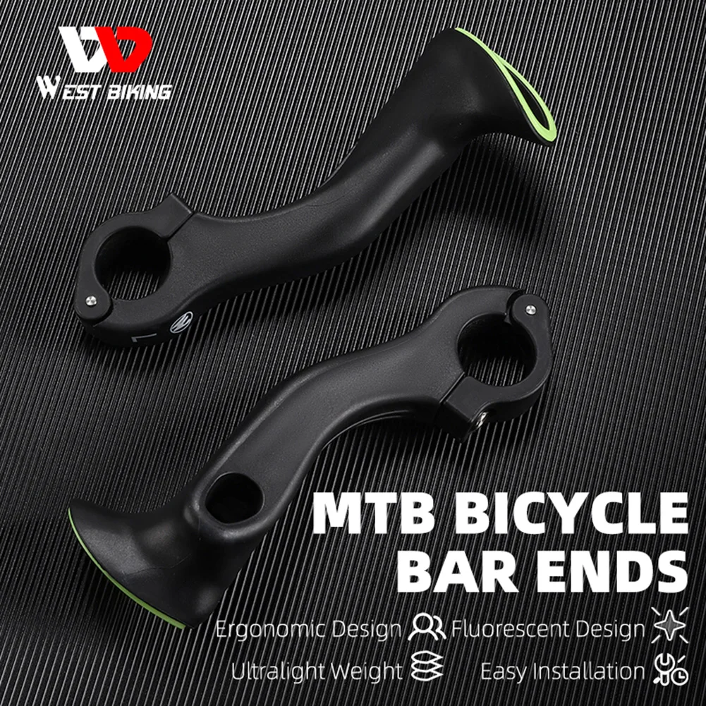 Bicycle Bar Ends Mountain Bike Handlebar Ends Auxiliary Handlebar Bar Ends Bicycle Handlebar End Grips for 22.2mm MTB Bike