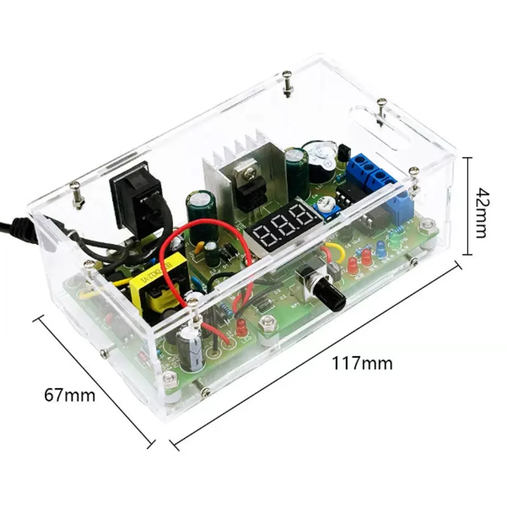 LM317 Adjustable Power Supply DIY Soldering Kit 1.25-17V DC Voltage Regulator Module With Digital Voltmeter For Electronics Prac