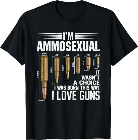 Ich bin ein Ammosexueller, Waffenliebhaber, Enthusiast, Zweite Verfassungszusatz, lustiges T-Shirt, Y2k, humorvoll, sarkastisch, Witz, Spruch, T-Shirt, Streetwear-Kleidung – Detail 11