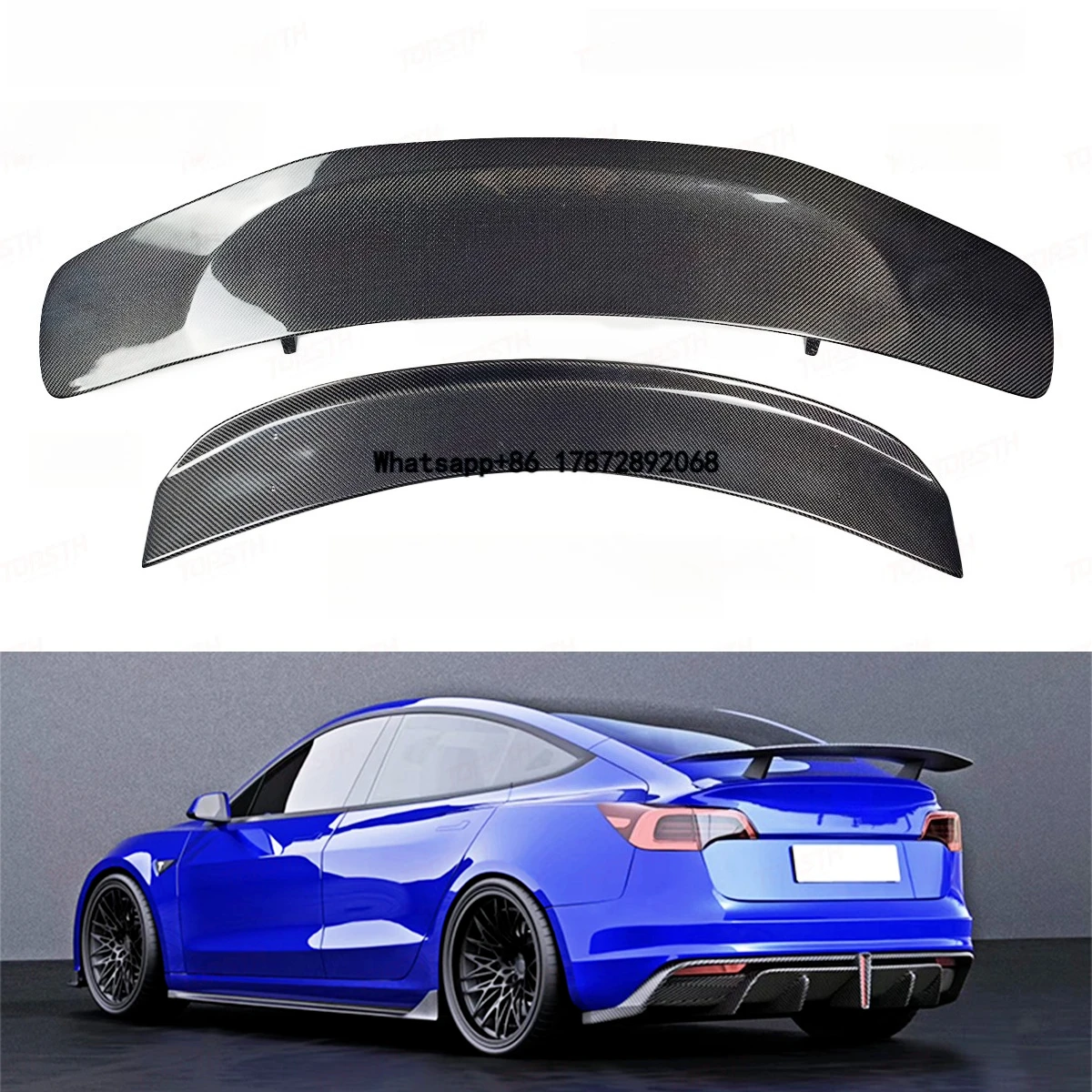 

2016-2023 3 Carbon Fiber Sport Spoiler Double Layer Performance Upgrade Rear Wing Polished Finish Perfect Fit Car Spoiler