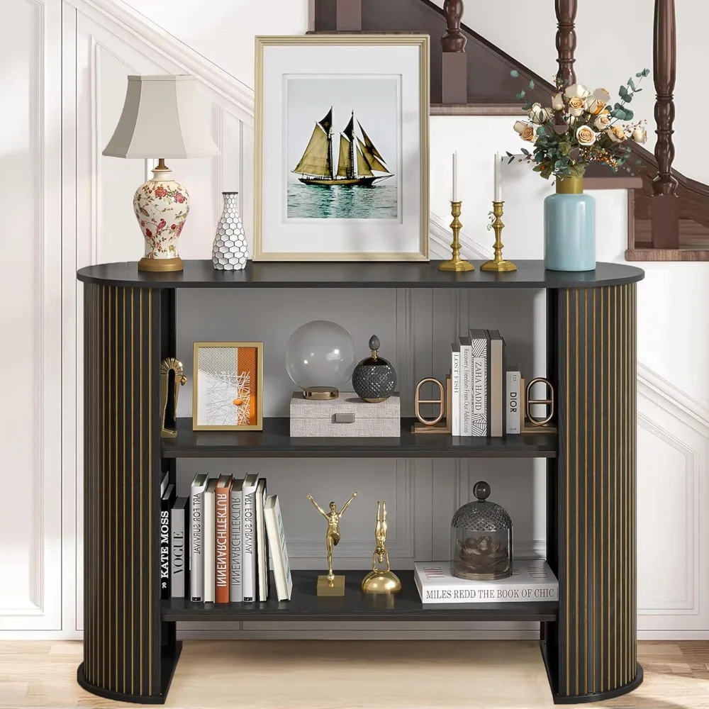 

Console Table with Storage,42.51”entryway Console Table with 3 Tier Open Storage Shelf,Modern Couch Table Behind Sofa,