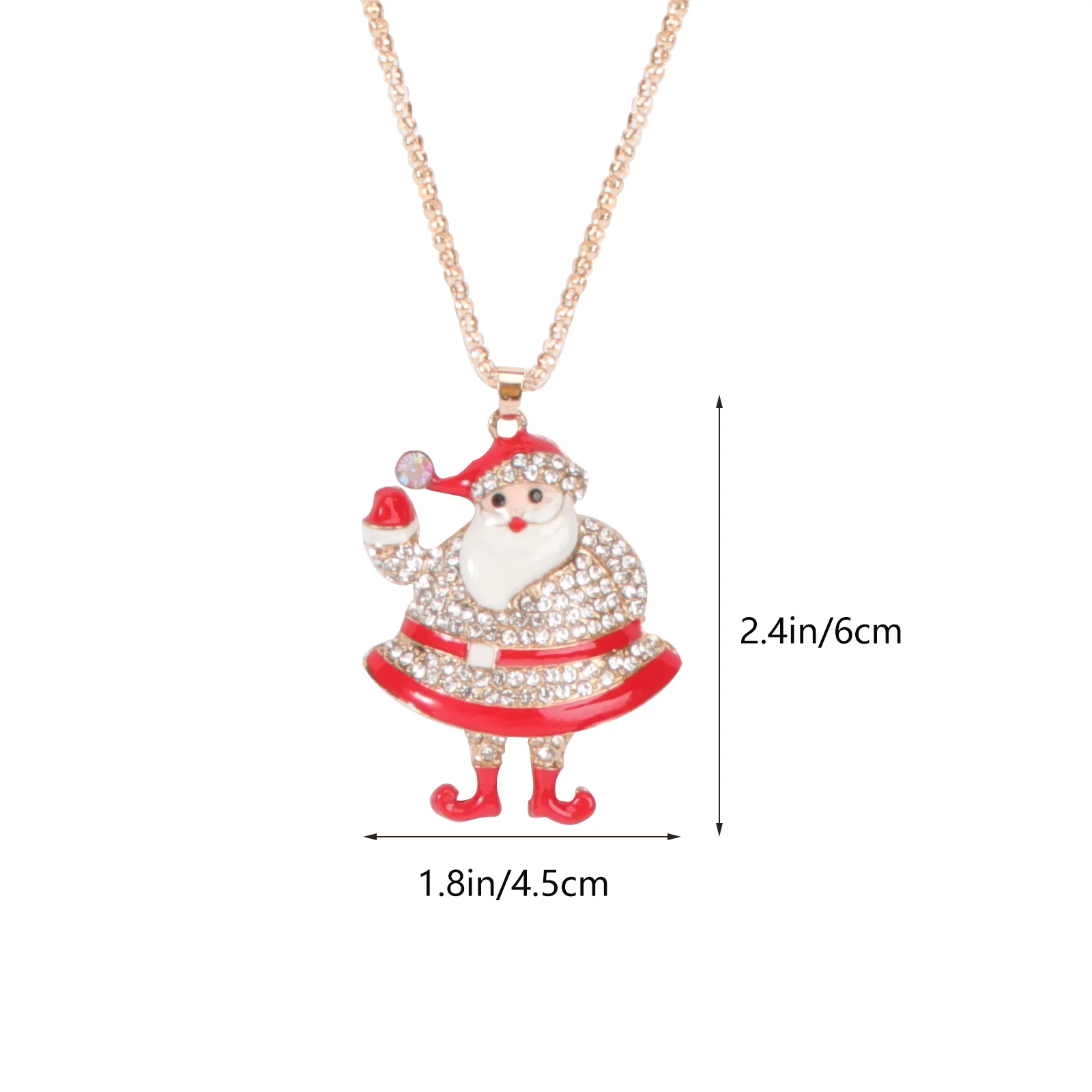 1 個クリスマスネックレスサンタクロースセーターチェーンパーティージュエリークリスマスネックレス女性ファッションセーターネックペンダント