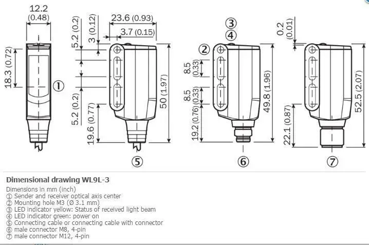 Imagem -06 - Sensores Fotoelétricos Pequenos Novos Wl9l3p2432 Pnp