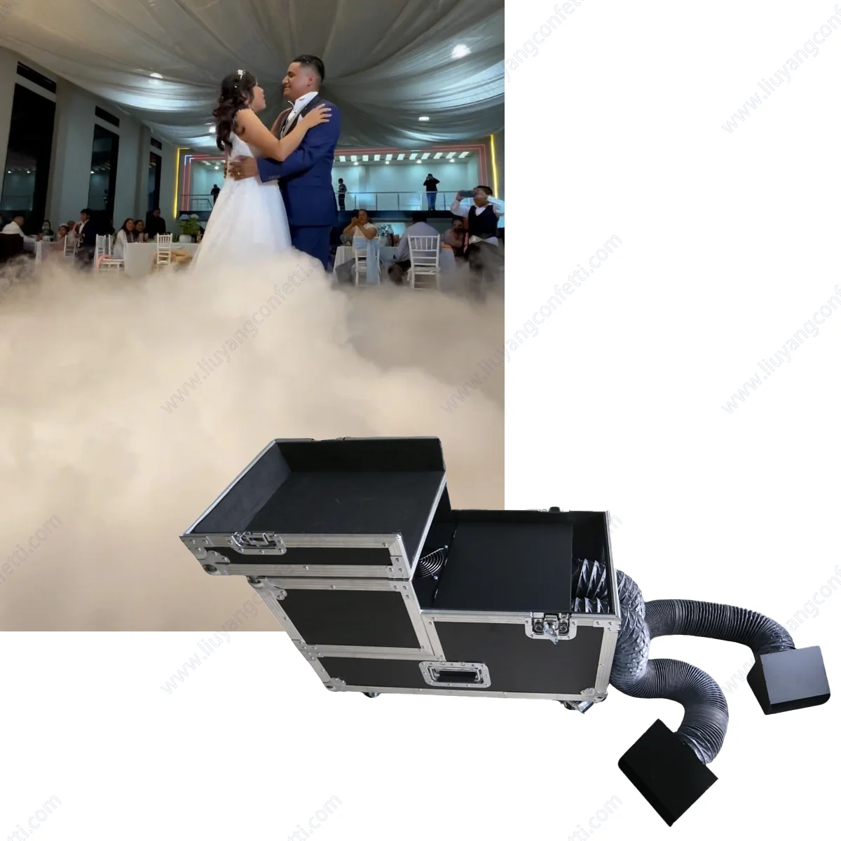 Wedding Ceremony 5000W Water Fog Machine Double Pipe 3000W Low Lying Smoke Stage Effect Equipment Marriage First Dance DJ Rent