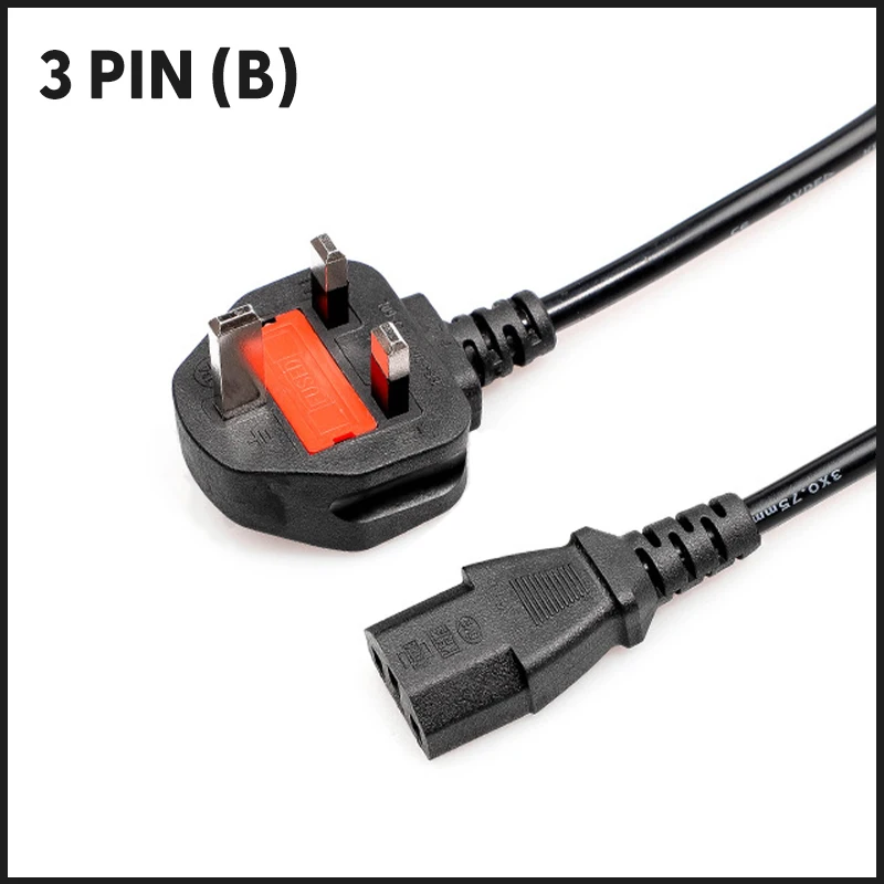 【Pengiriman Cepat】Kabel Daya CPU AC US UK EU Plug 3 Pin 500W/2500W untuk PC Komputer Printer Monitor Rice Cooker Adaptor AC