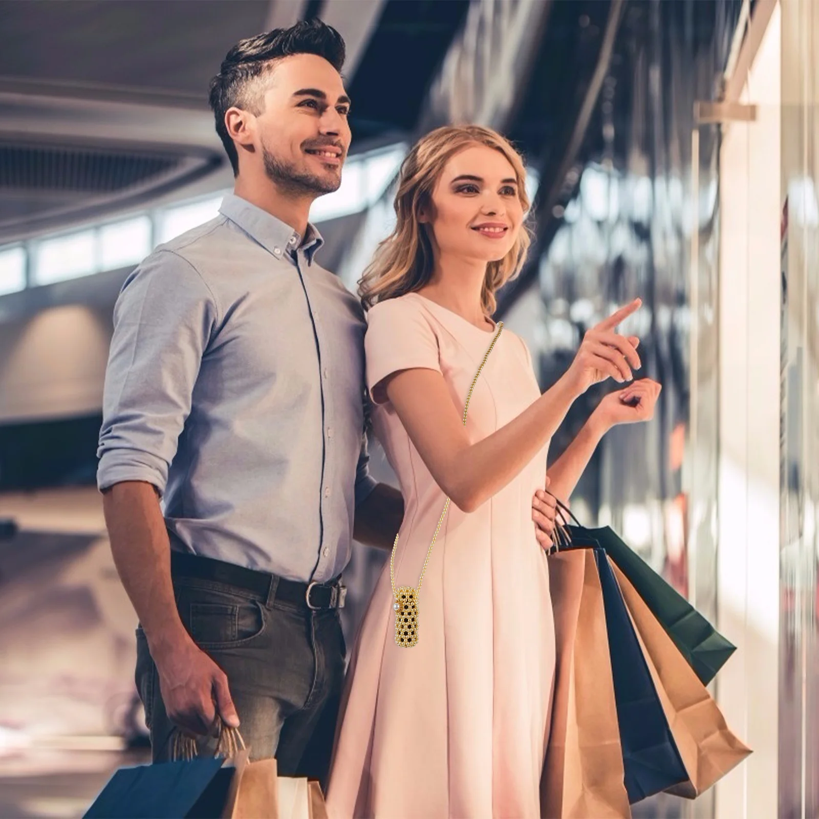 

1Pcs Pearl Crossbody Bag Hand-Knitted Mini Beaded Pouch Lightweight Portable for Women Daily Use Hand-Woven Pearl Bag