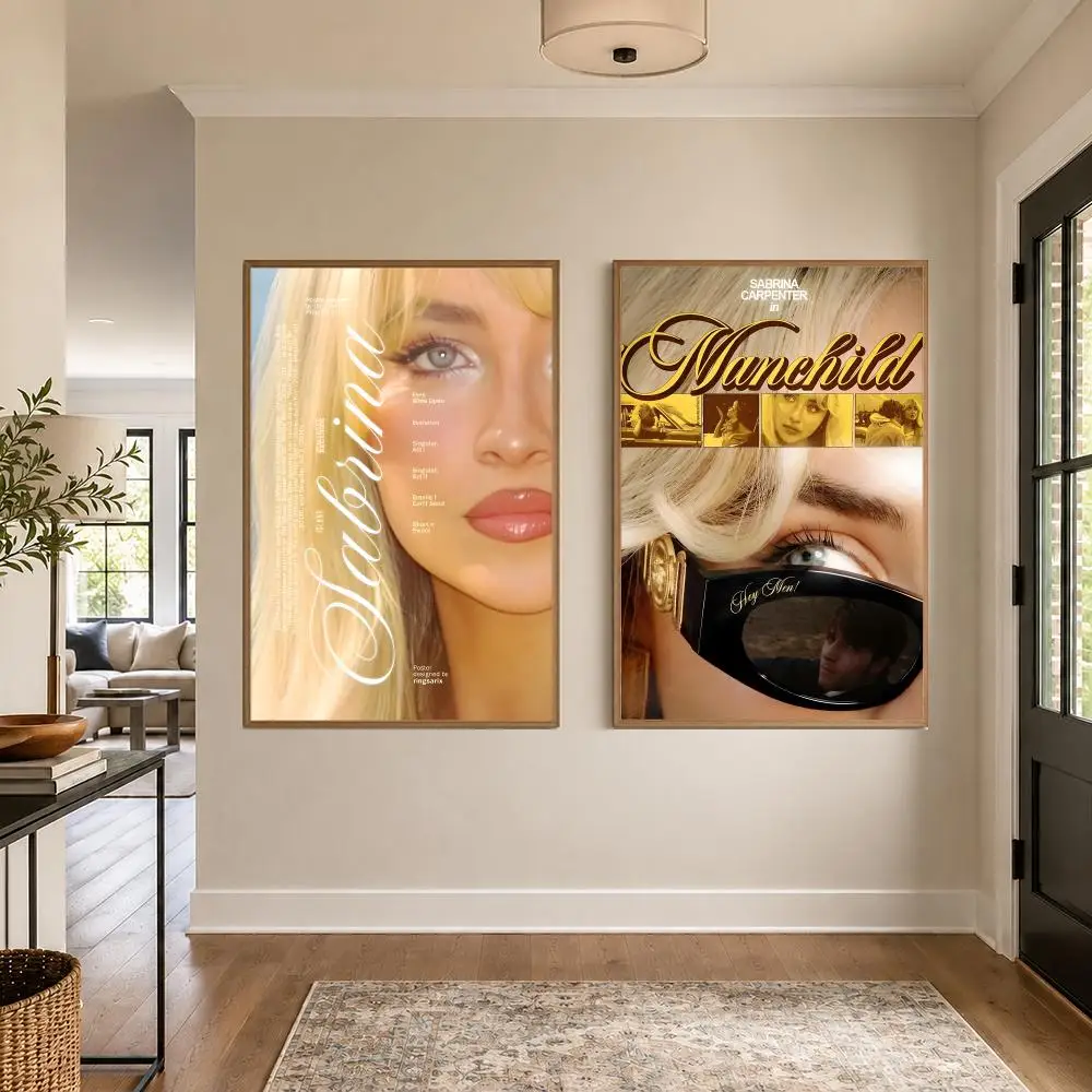 Music S-Sabrina Carpenter Poster Graphic Wall Art Poster HD Waterproof PP Paper Print for Bedroom Living Room Office Decor Gift