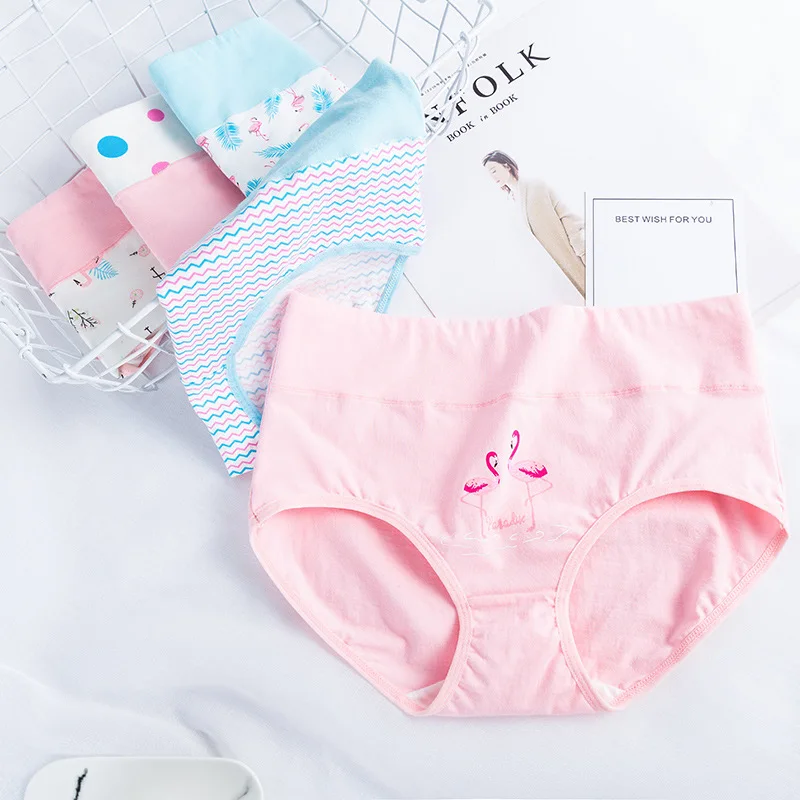 

5Pcs High Waist Women's Underwear Large Size Summer Thin Women's Underpants Thin Skin-friendly Panties Women женские трусы