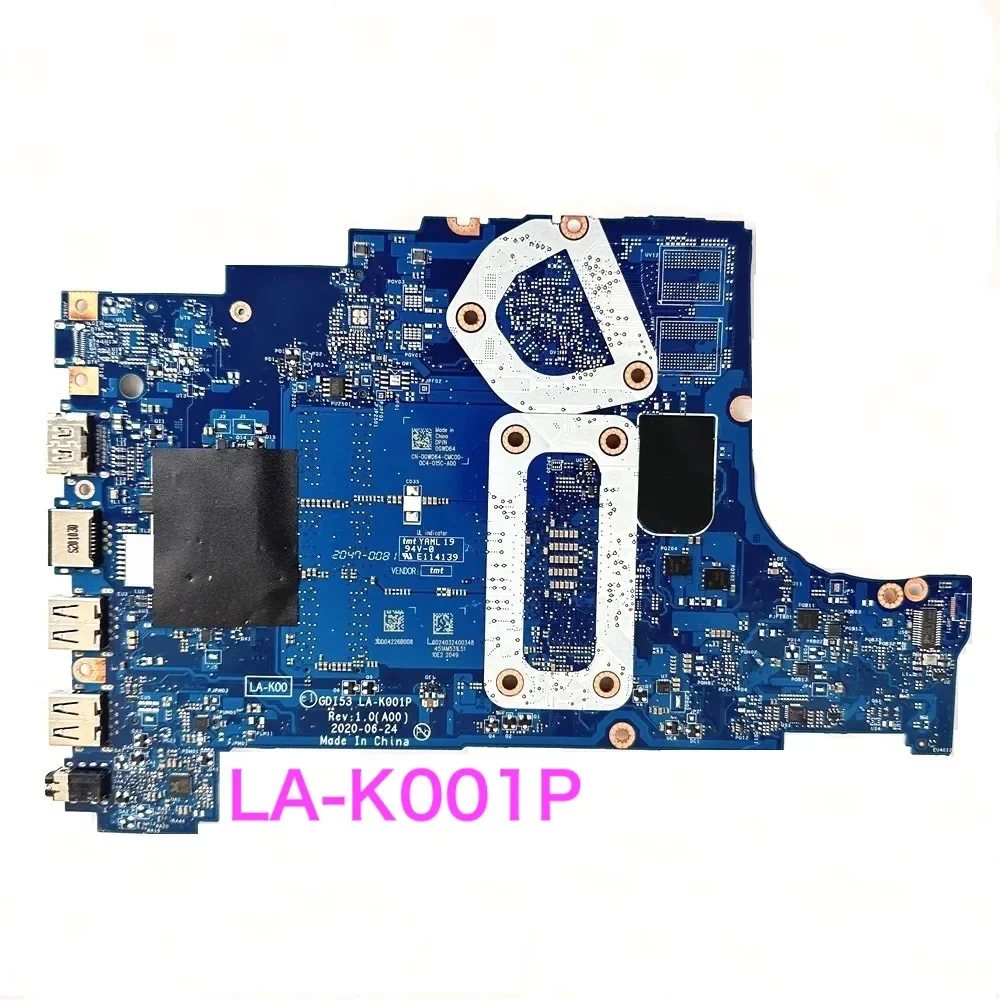 Adecuado para la placa base del ordenador portátil DELL INSPIRON 15 3505 GDI53 LA-K001P 0GWD64 GWD64 DDR4 100% probado OK completamente funciona