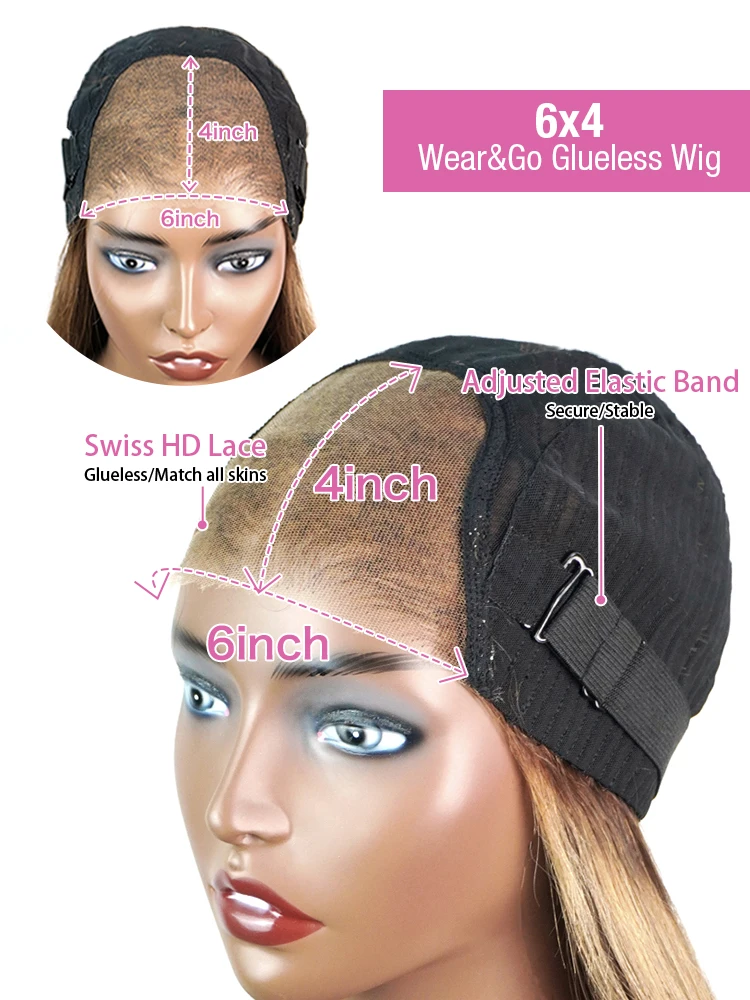 Highlight Wig 100% Human Hair Body Wave 6x4 Glueless Wig PrePlucked Honey Blonde Lace Front Wigs Human Hair Glueless Wig Wear Go