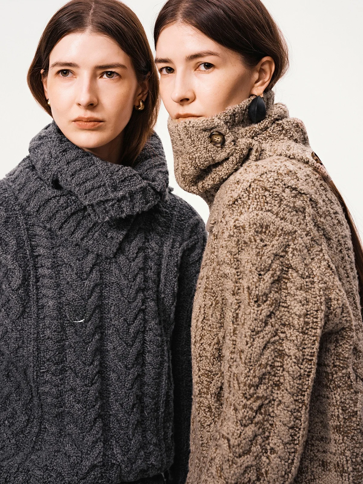 

Винтажный вязаный шерстяной свитер-шарф из смесовой пряжи с 3D-узором, для повседневной носки, осенний, с длинными рукавами, стандартной длины