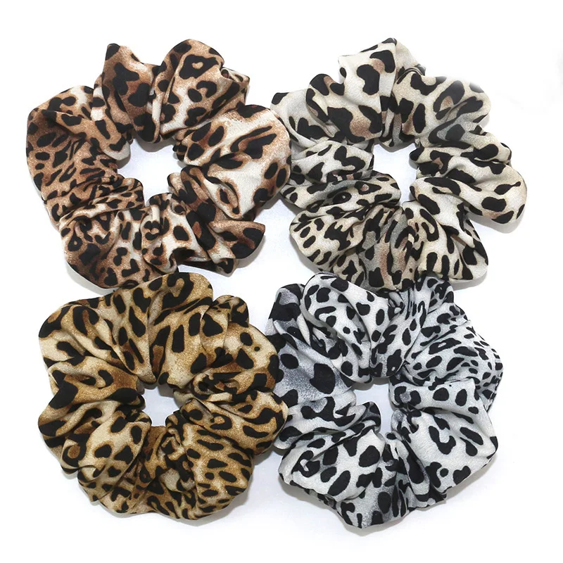 Large Intestine Circle Leopard Print Dot Large Flannelette Hair Circle For Women Ponytail Hair Binding Elastic Cloth Loop Headwe