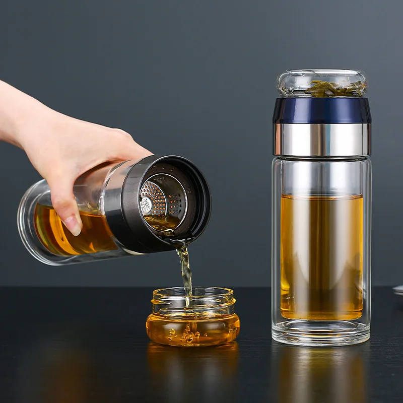 

Tea Water Bottle High Borosilicate Glass Double Layer Tea Water Cup Infuser Tumbler Drinkware Water Bottle With Tea Filter