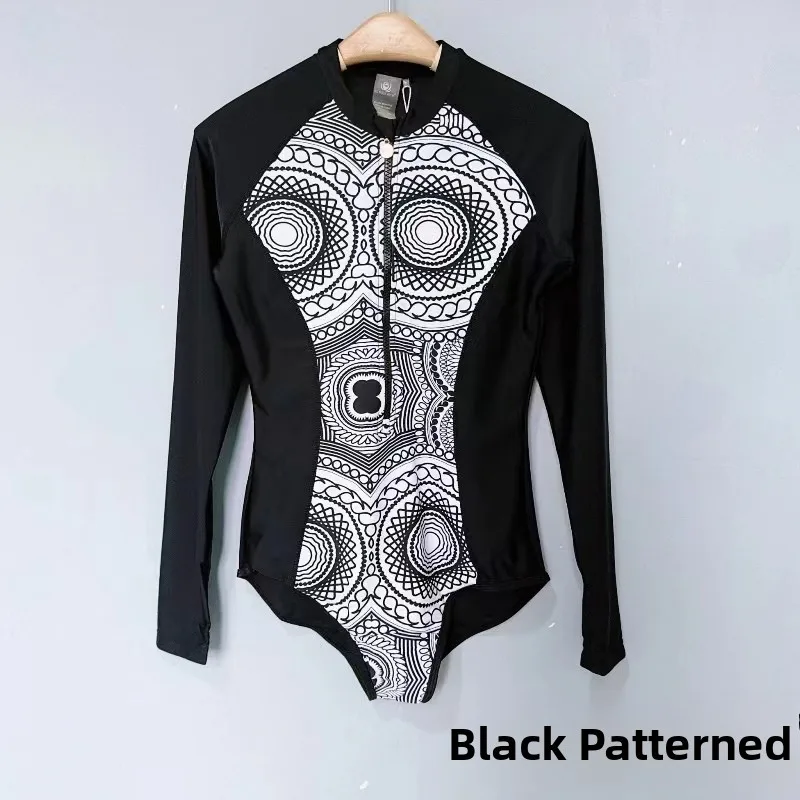 

Женский консервативный купальник Amber класса люкс с длинными рукавами, на молнии, цельный, утягивающий, скрывающий живот, с латексными вставками