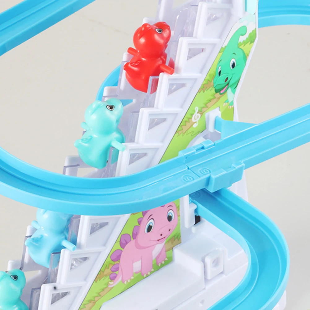 3PCS Auto Da Corsa Treno Giocattolo Anatra/Maiale/Dinosauro/Pinguello Salire Scale Giocattolo Arrampicata Giocattolo per Scivoli Arrampicata Scale