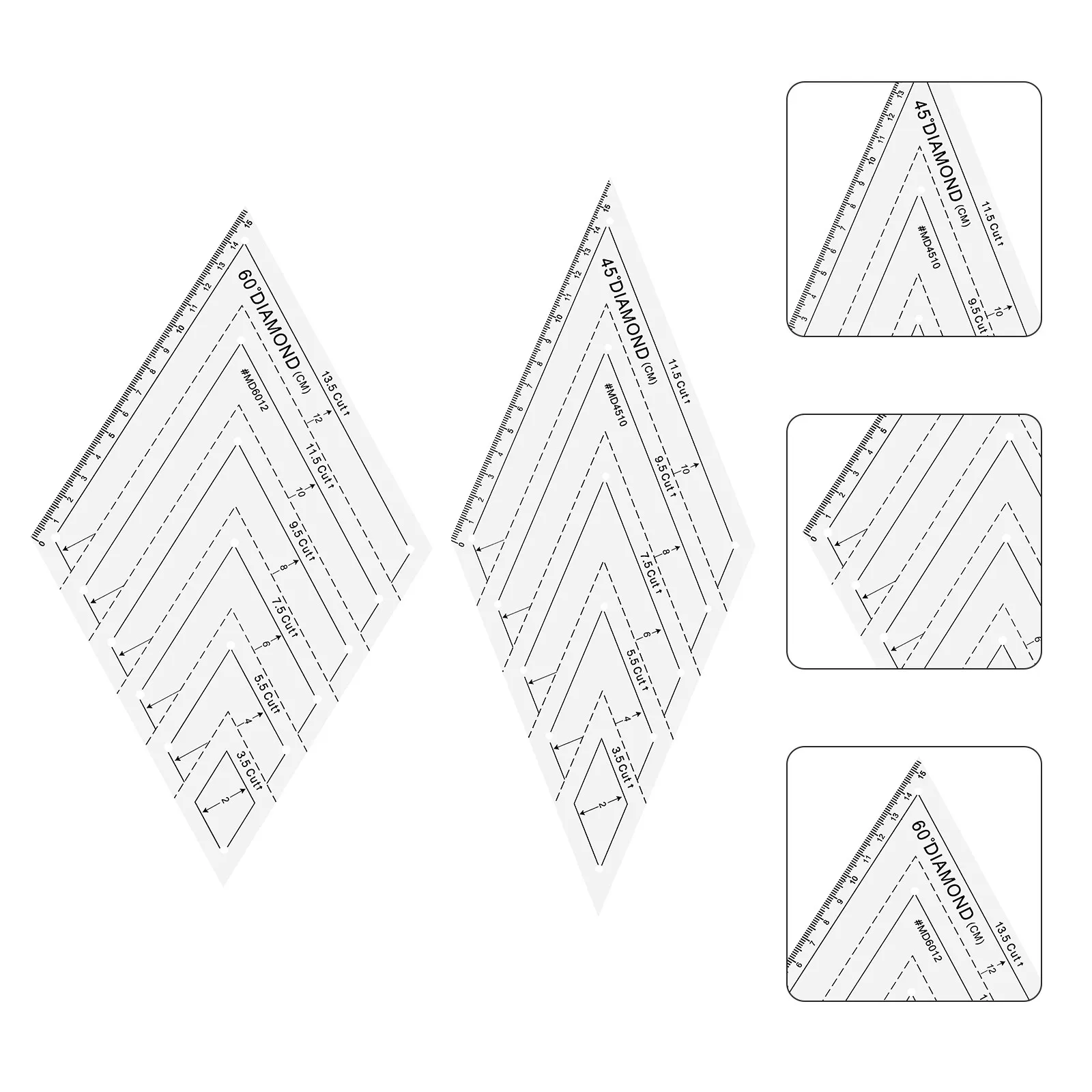 

2 шт. практичных линеек для квилтинга и пэчворка, инструмент для измерения ткани, надежный и проверенный помощник для пэчворка