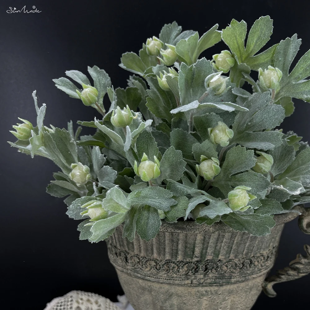 SunMade Ins Lover Chrysanthemum Leaf Fake Plants Home Decoration Antler Leaves Flower Arrangement DIY Plantas Artificiales