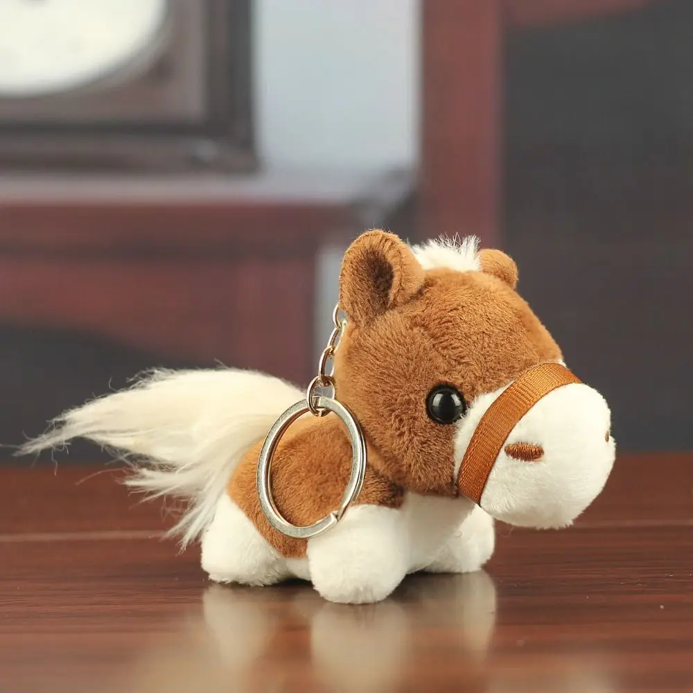 Adorable Mini Horse Keychain Creative Cute Horse Pendant Chinese Style Mascot Zodiac Pony Figurine Car Decoration