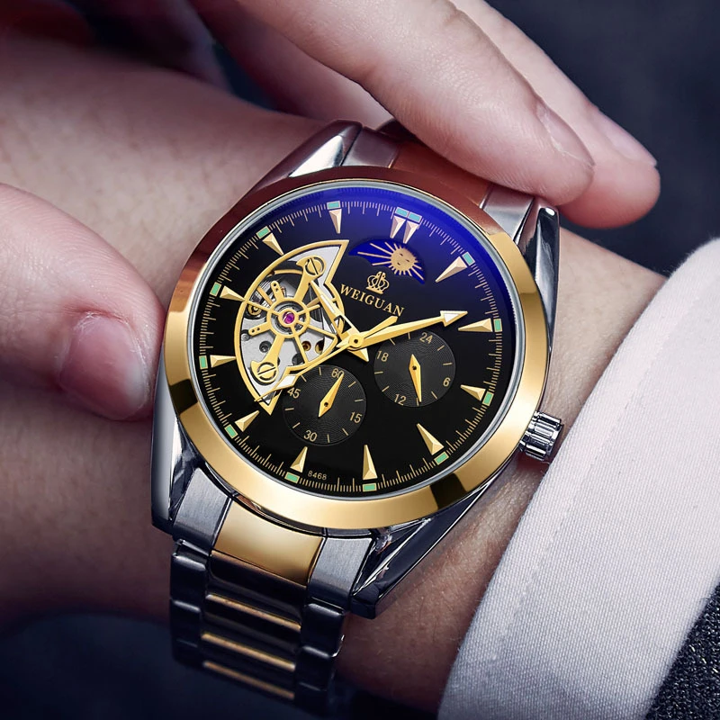 Fully Automatic Mechanical Fashion Day Month Alternation Function Watch Casual Men's Waterproof Fully Automatic Mechanical Watch