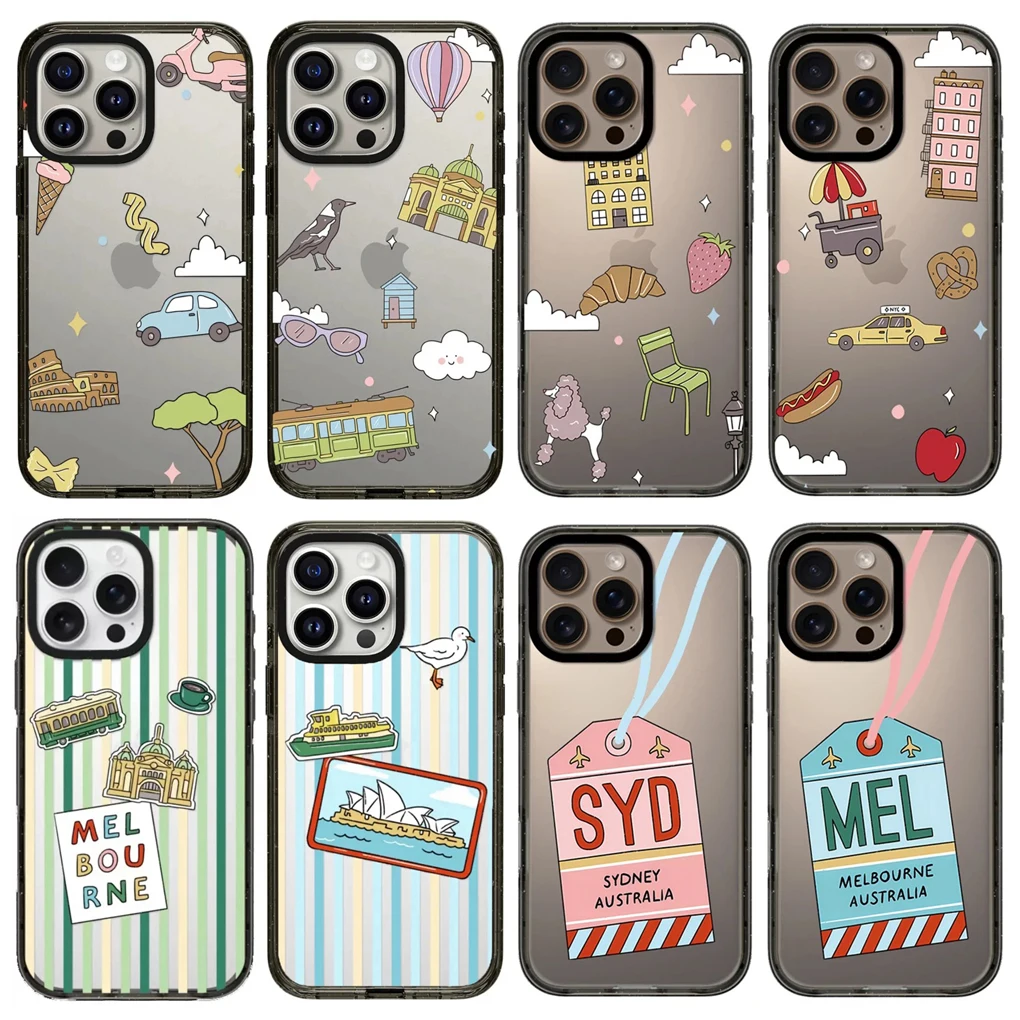 

Tags Travel Architecture 2.0 Acrylic Black Border Magnetic Phone Case Cover for IPhone 12 13 14 15 16 17 Pro Max Case