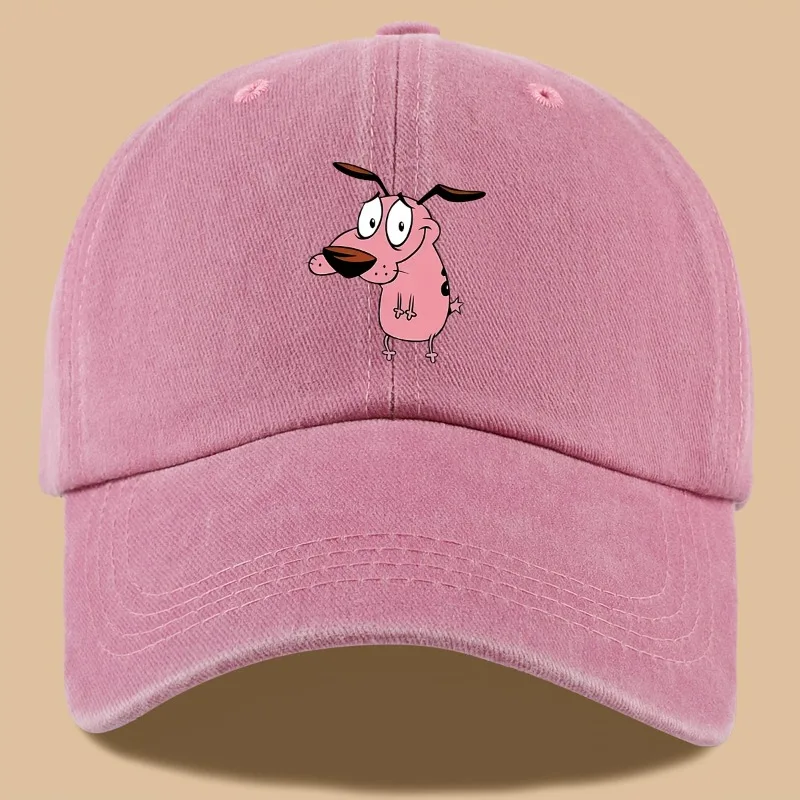 1pc Women's Cute Puppy Printed Baseball Cap with Curved Brim for Outdoor Shading Gift, Casual Headcap Playful Design Adjustable