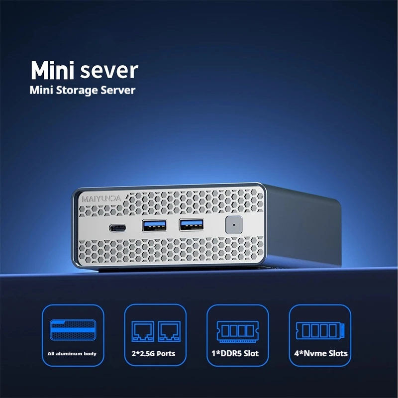 Core N100/N150 Mini Host Nas Server di Stoccaggio Quasi Sistema/16g/32g Tutto In Alluminio Cnc Portatile Desktop Da Ufficio Mini Pc Computer