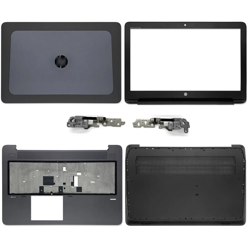 

New portable lcd back cover/front frame/hinges/pamlmrest/bottom case for hp zbook 15 g3 series upper back cover lower case cover