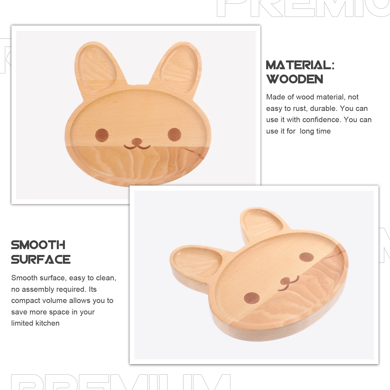 

Tray Wooden Serving Board Bunny Dinner Plate Charcuterie Platter Tiered Dessert Display Cup Holder Desktop Decor Alipis