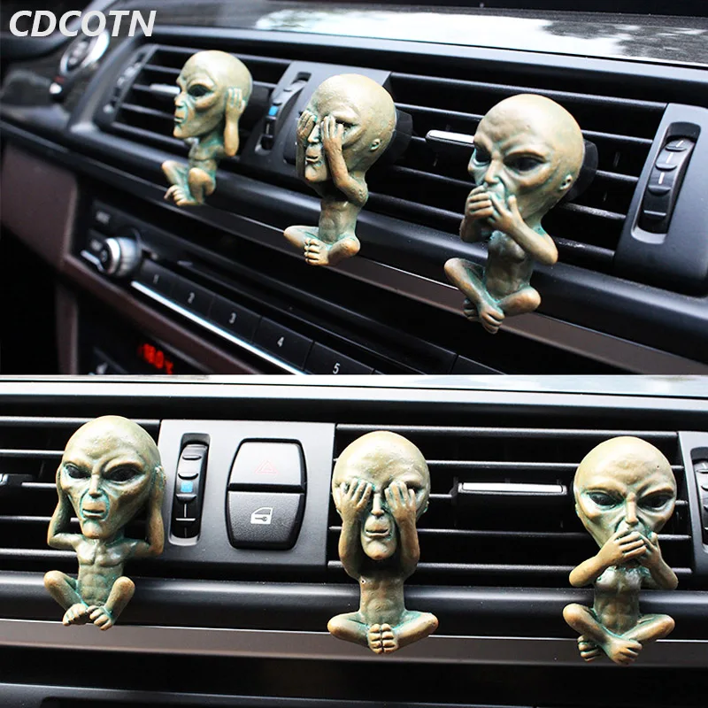 Creative Car Perfume Air Freshener Resin Alien ET Auto Interior Decoration Accessorie Car Air Conditioning Outlet Fragrance Clip