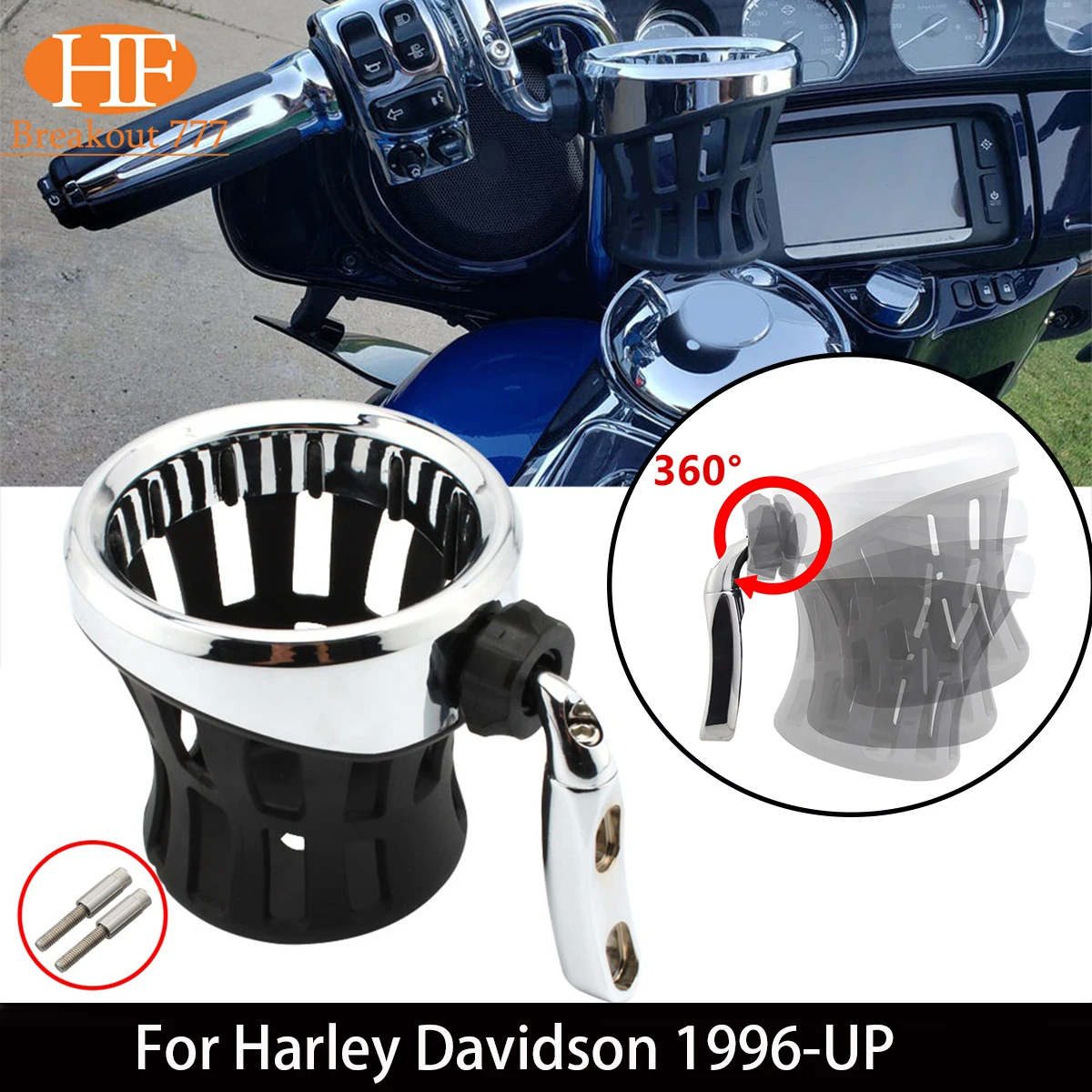 

Motorcycle Accessories Motocross Cup Holder Drink Cup Holder Motorbike Beverage Water Bottle Cage For Harley Davidson 1996-UP