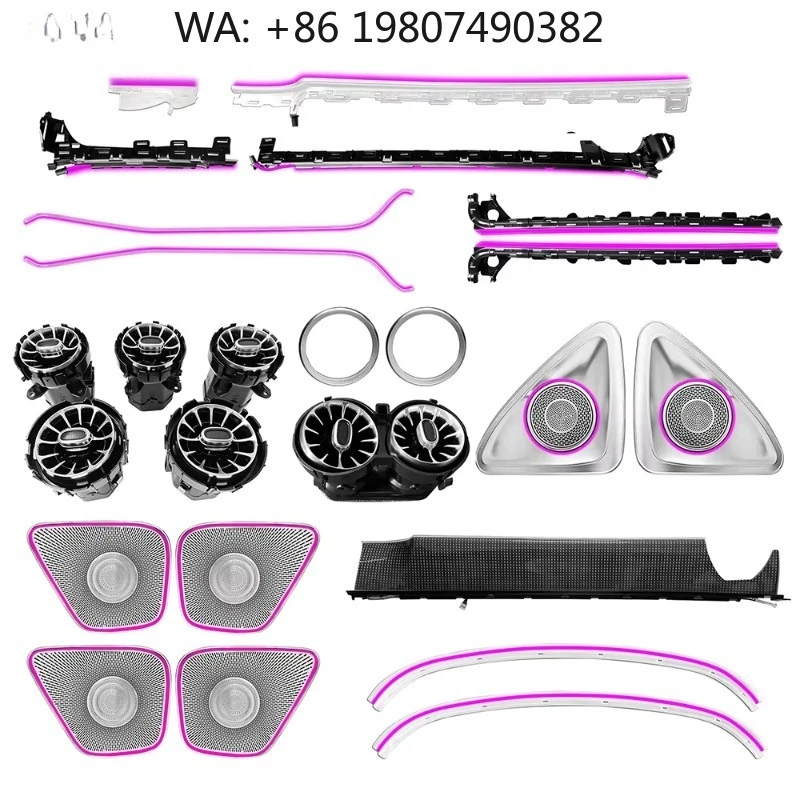W177 A W118 CLA Air Vent Atmosphere Strip, 64 Color Dynamic LED Interior Ambient Light Fit 2020-2025 Compact Car Refit Accessori