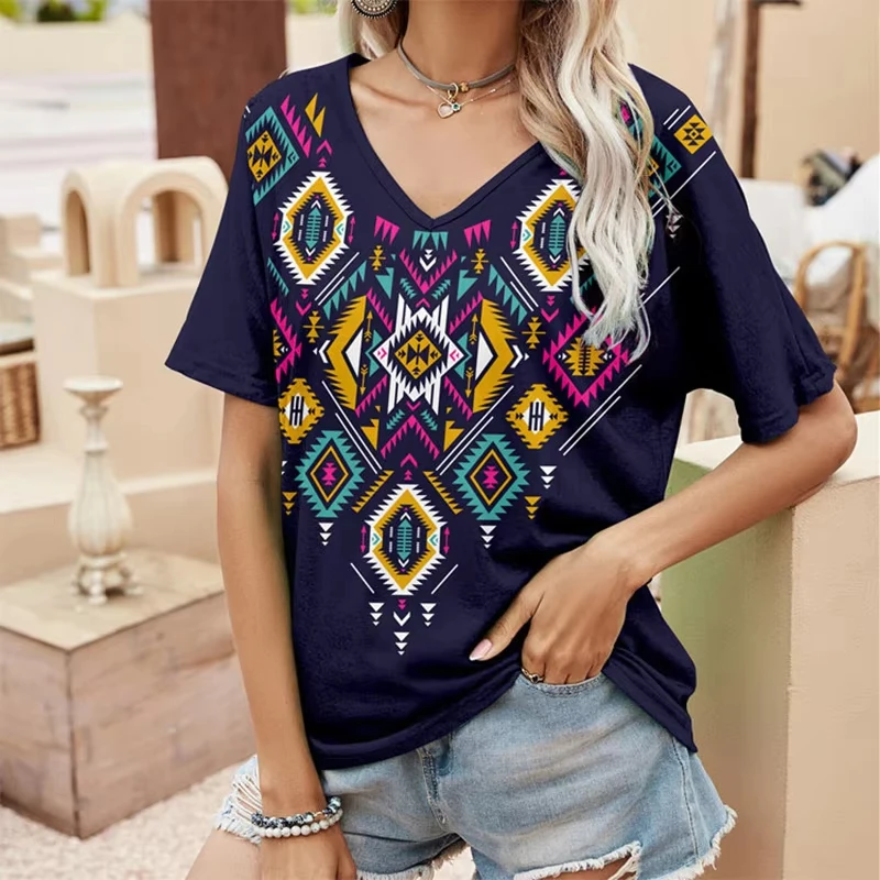 

Women's T-Shirt Boho Harajuku Graphic Floral Print Summer Short Sleeve Casual Tops Plus Size Street Fashion T-Shirt Female Clot