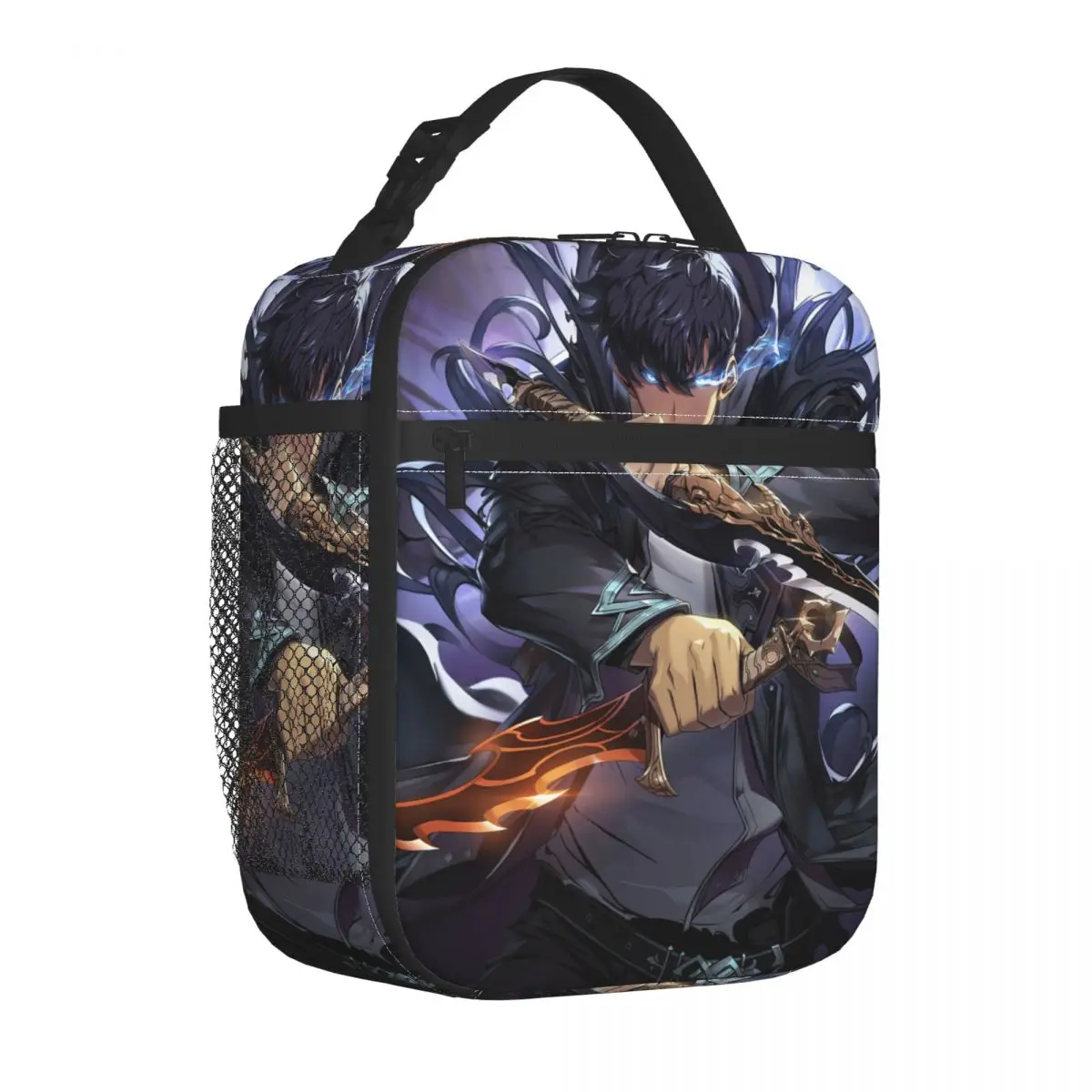 Anime Solo Leveling Accessories Insulated Lunch Bag For Work Food Storage Bag Reusable Cooler Thermal Lunch Box