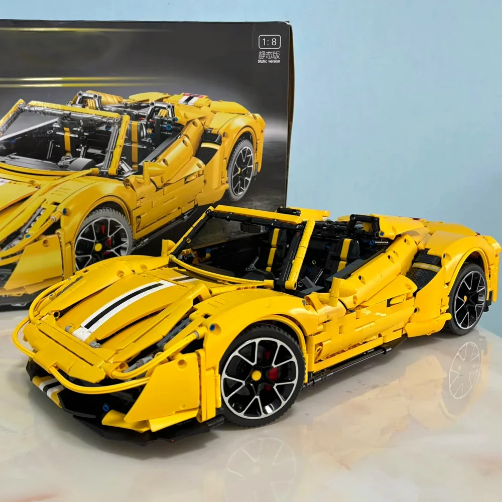 1:8 Техническая серия 488, спортивный автомобиль, строительный блок, городская скоростная гоночная модель автомобиля, кирпичные игрушки для детей, подарок на день рождения MOC