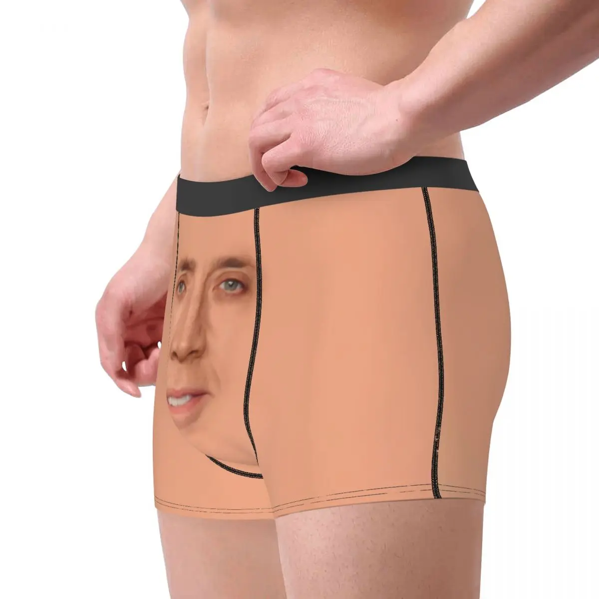 Custom Nicolas Cage Meme Underwear Male Print Funny Boxer Shorts Panties Briefs Soft Underpants