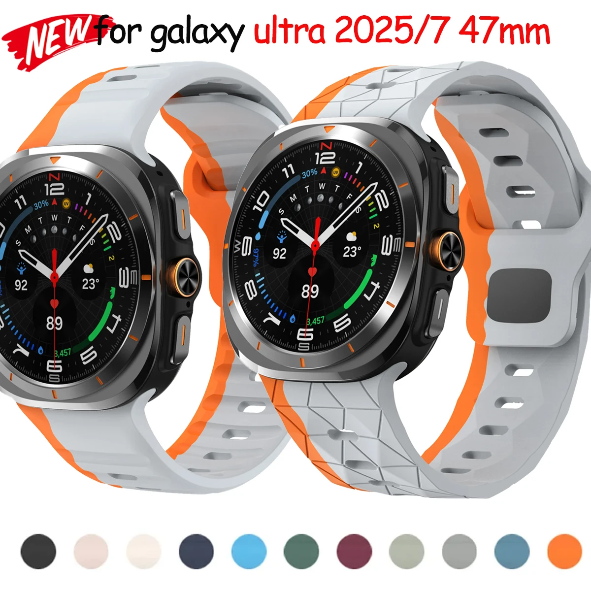 

Для Samsung Galaxy Watch Ultra 2025 47 мм аксессуары correa спортивный силиконовый браслет для Samsung Galaxy Watch ультра-диапазон 47 мм