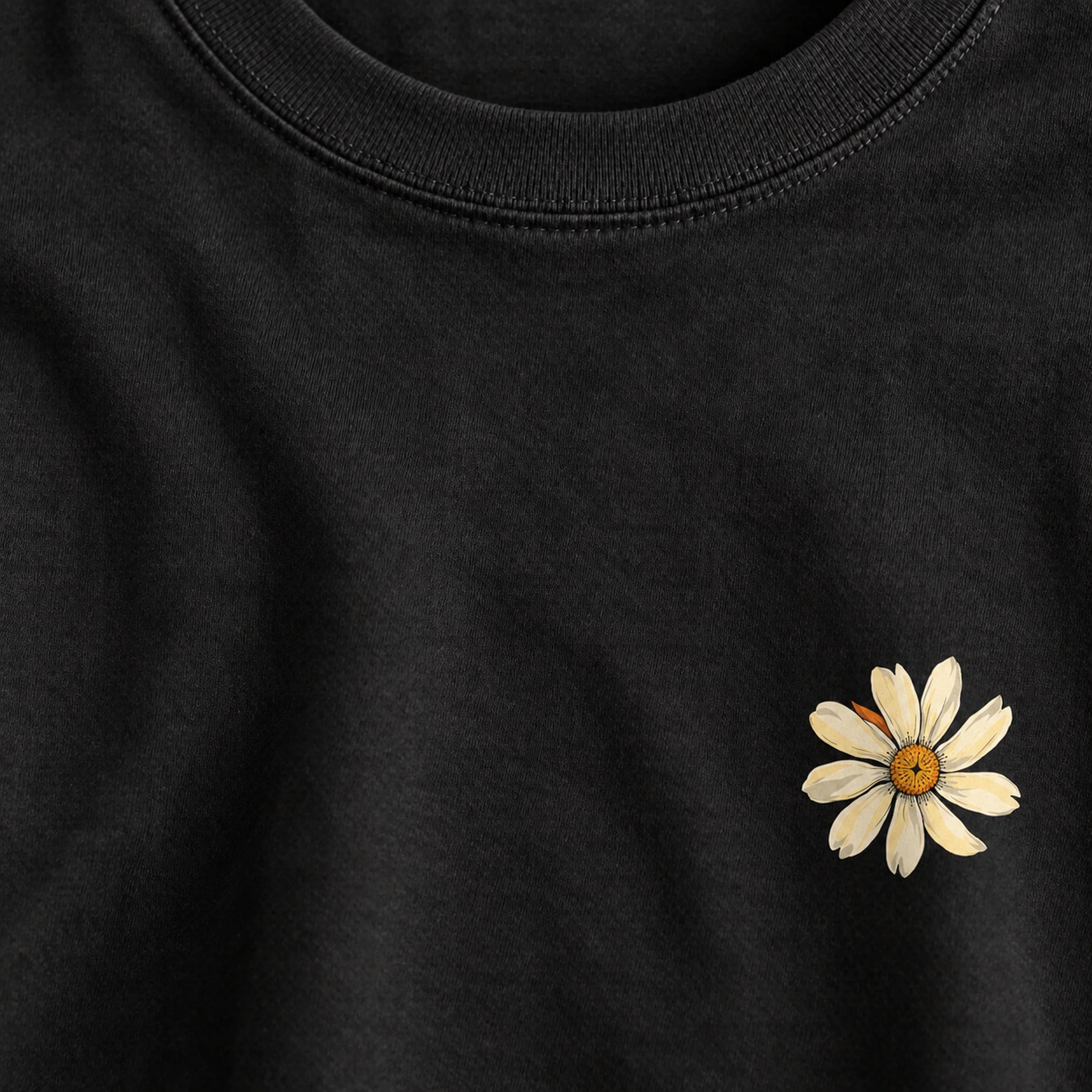 Paper-Cut Night Daisy Graphic T-Shirt
