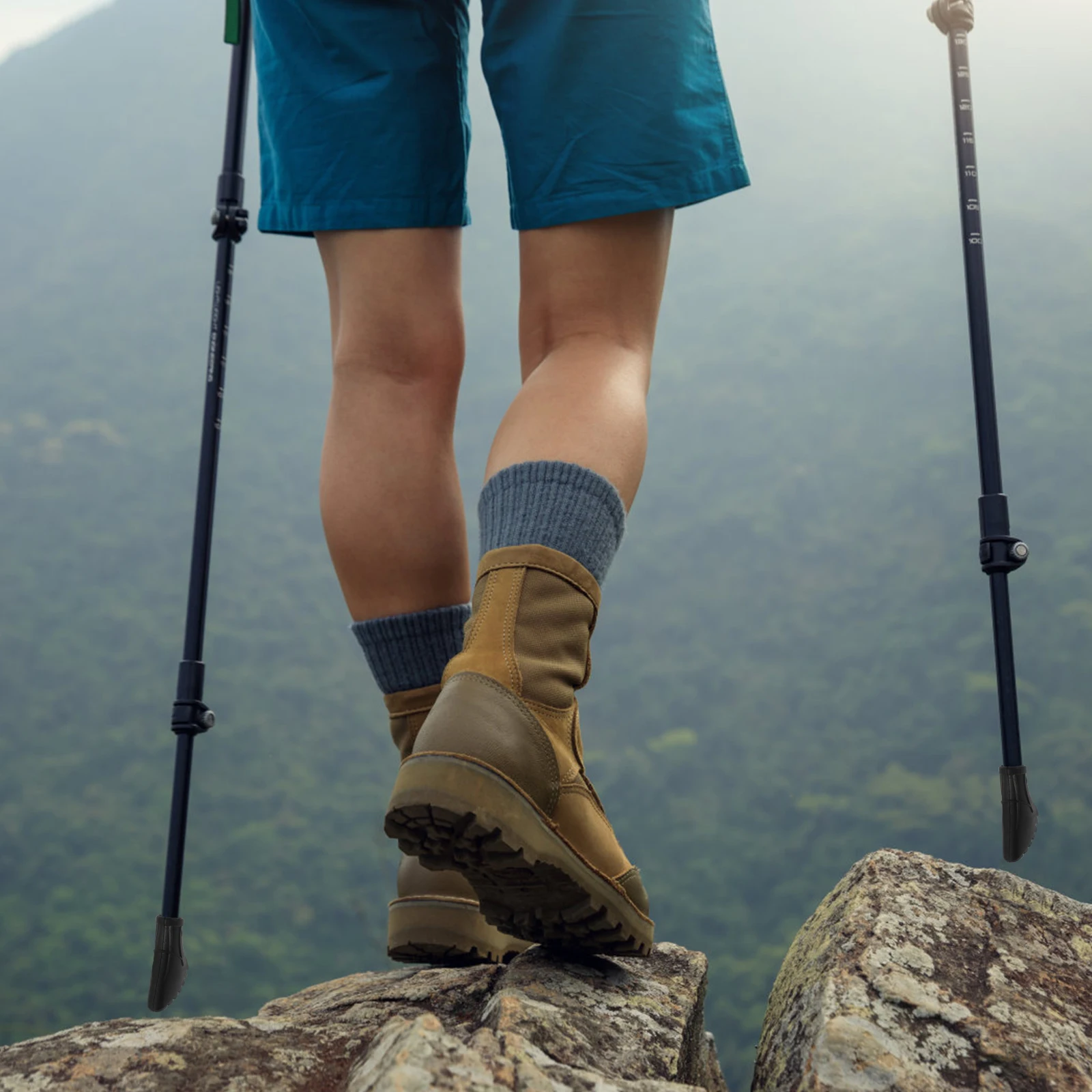 

Trekking Pole Tips Protectors Rubber Caps for Hiking Walking Sticks Shock Absorption Antislip Universal Compatibility
