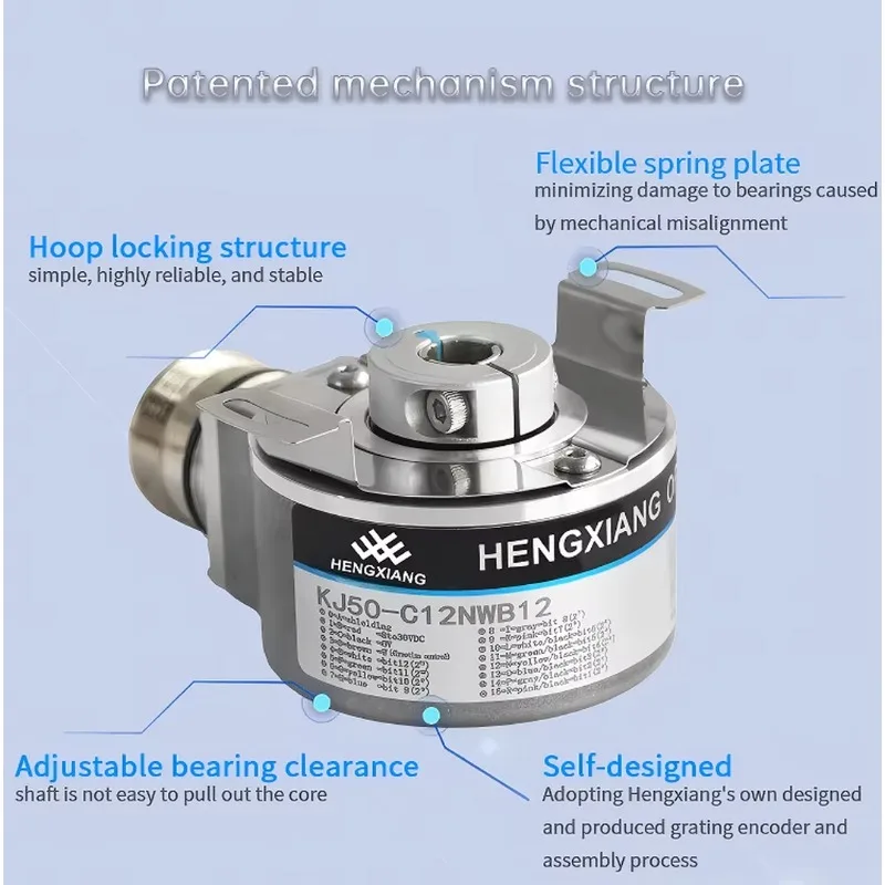 Parallel Gray Absolute Encoder KJ50-TE10NWB12HD Compatible BFF 0G.24N1024-L2-9 Model NPN Interface Single-turn10bit 12mm Shaft