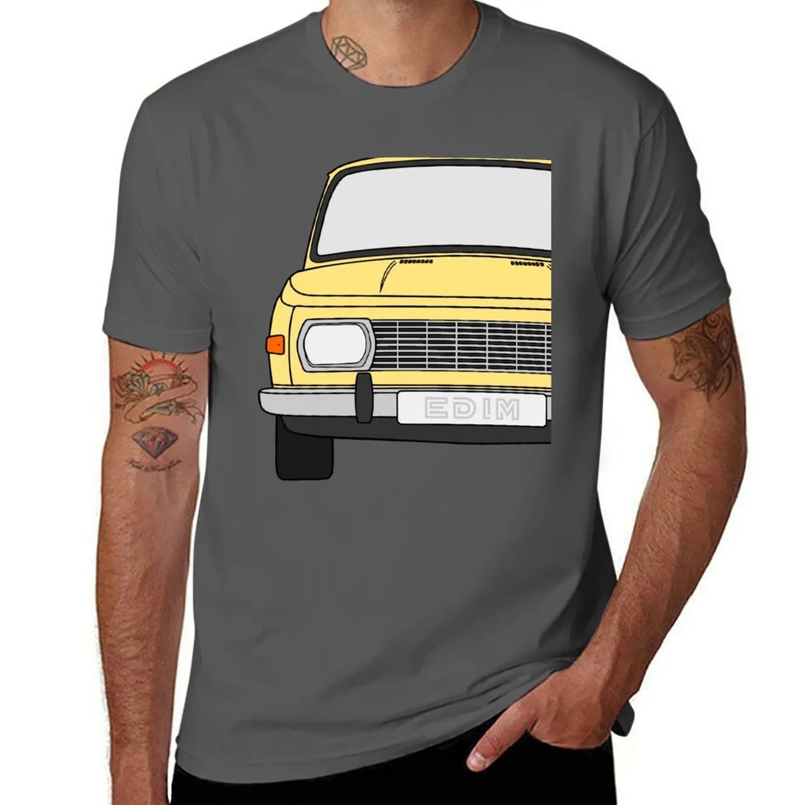 

Футболка Wartburg 353, кремово-желтого цвета, мужские футболки, футболки с рисунком, хлопковые футболки из 100% хлопка для мужчин, забавная футболка с графикой