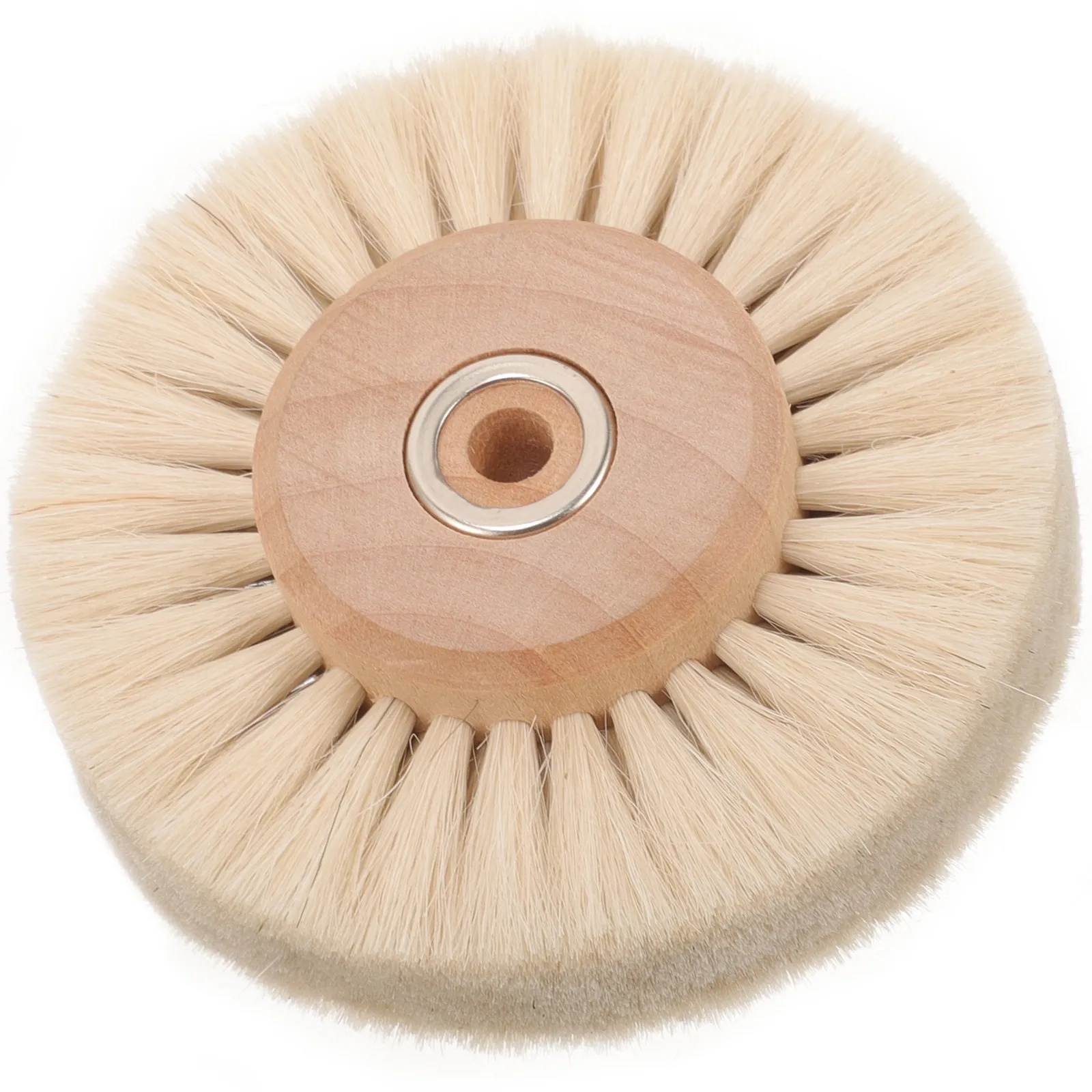 Wooden Core Plastic Round Polishing Brush Wheel for Rust Removal, Buffing & Gap Cleaning with Drill